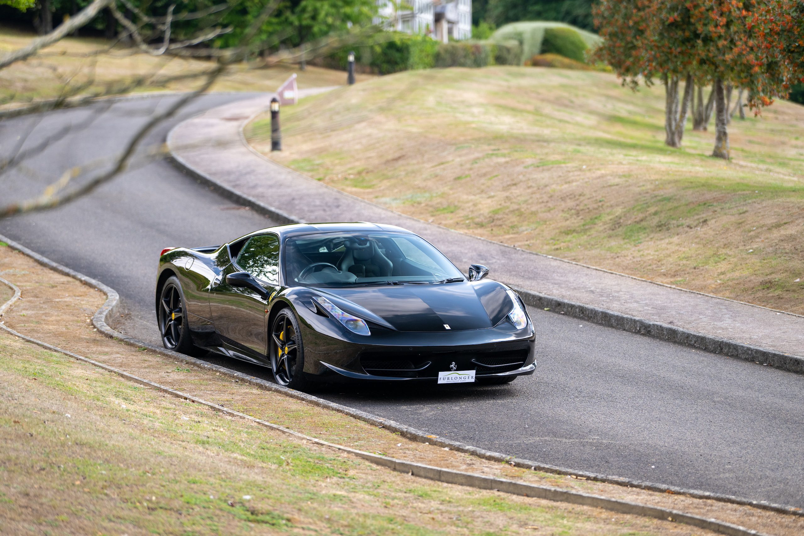Front of Ferrari 458 Italia in Nero Stellato