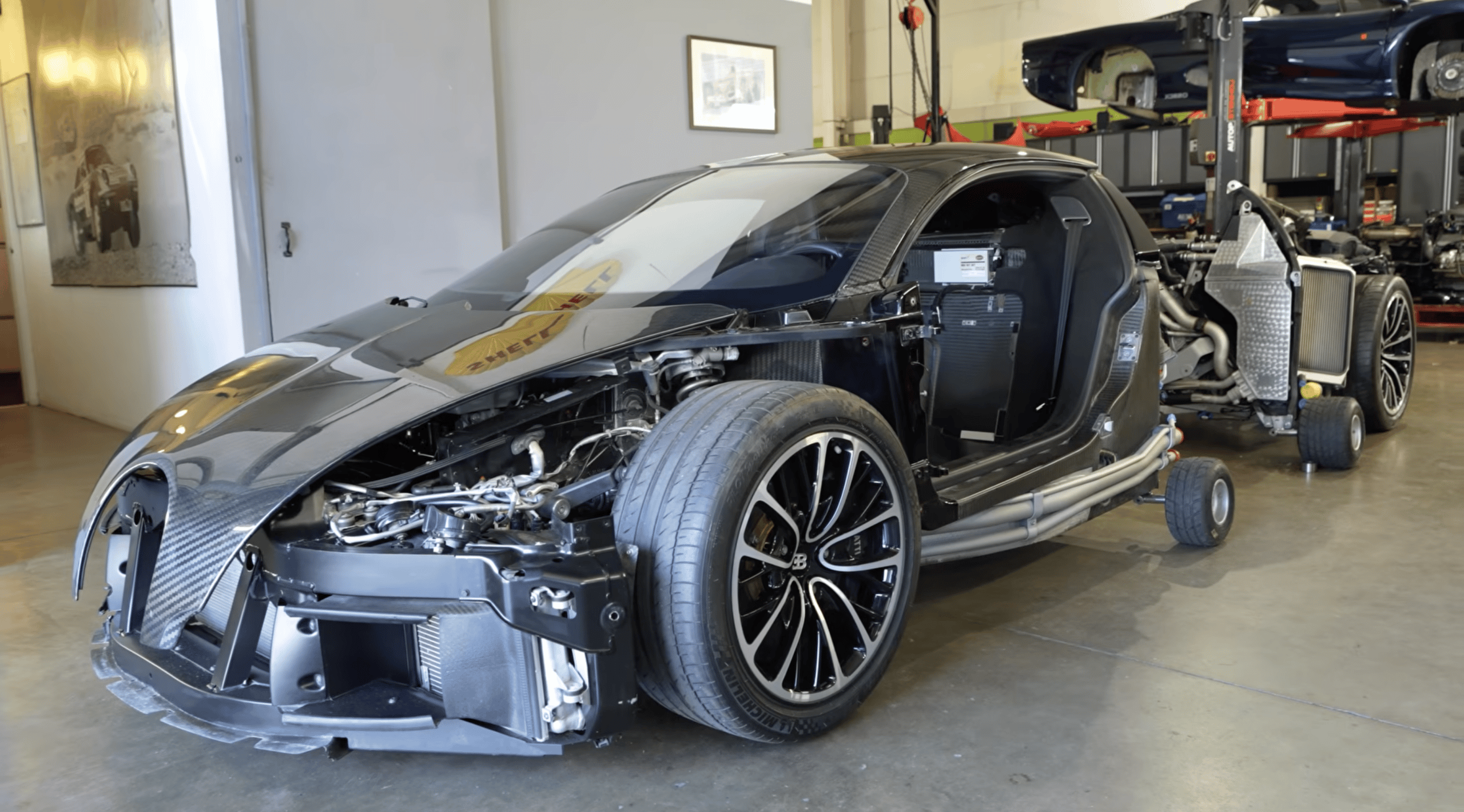 Mark McCann Mansory Bugatti Veyron split in two halves at Furlonger specialist cars